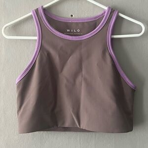 WILO The Label Racerback Sports Bra Color Block Mauve Purple Size Large